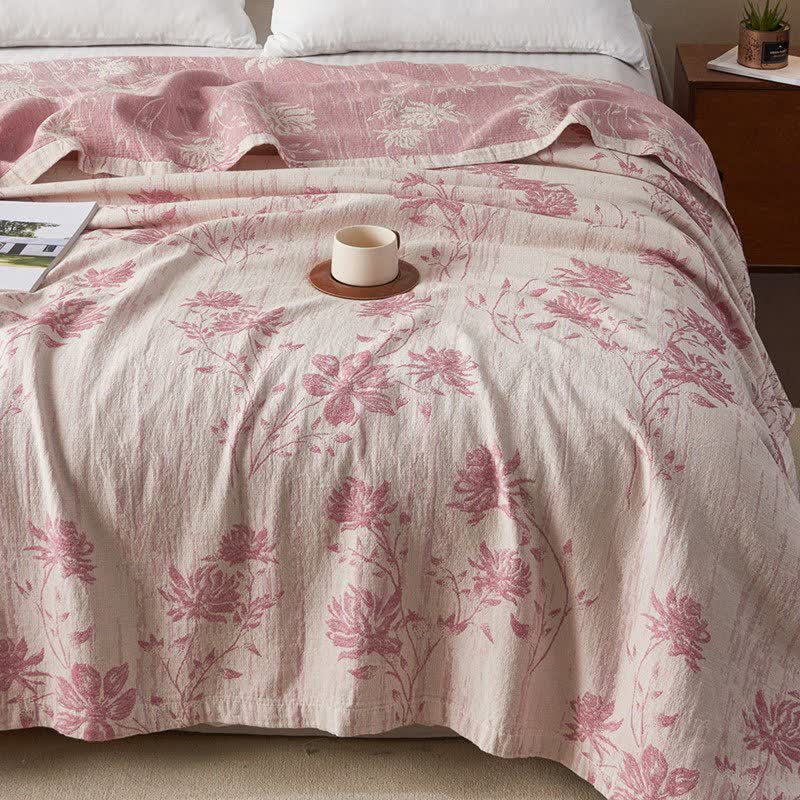Ownkoti Elegant Floral Cotton Muslin Quilt Blanket - image 2