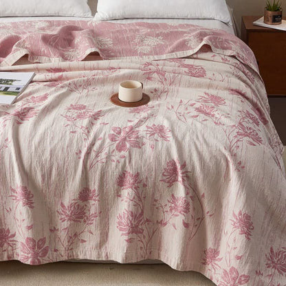 Ownkoti Elegant Floral Cotton Muslin Quilt Blanket - image 2