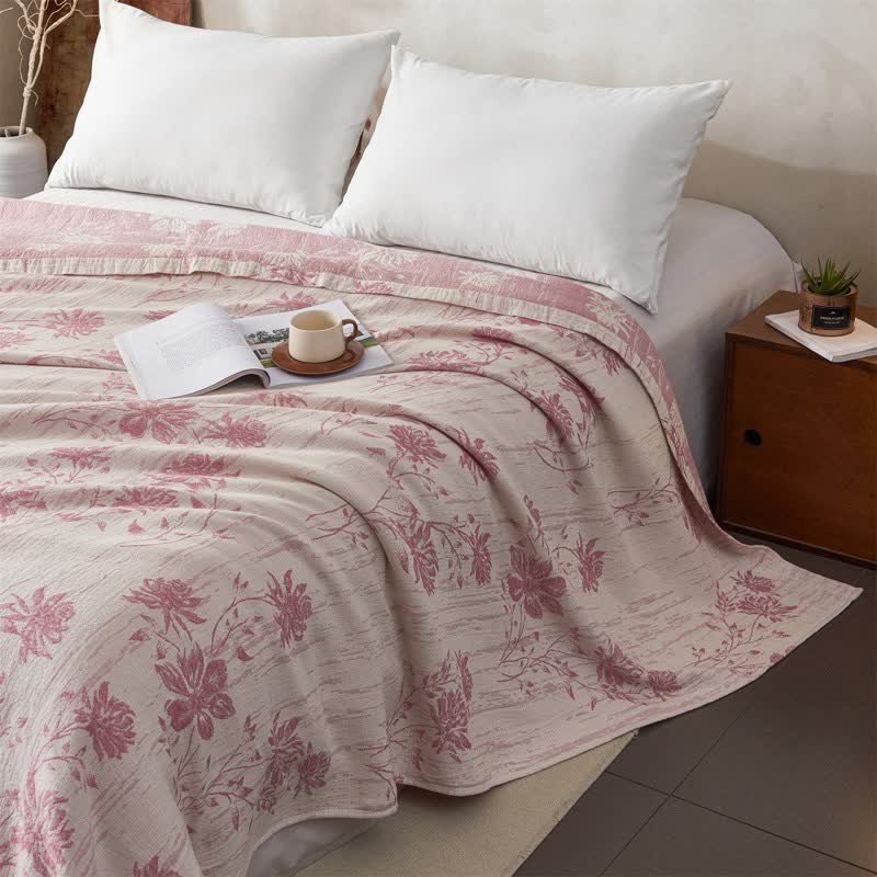 Ownkoti Elegant Floral Cotton Muslin Quilt Blanket - image 1