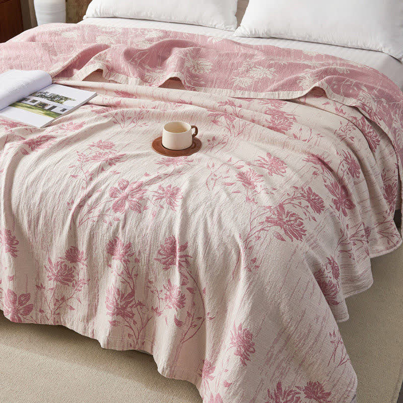 Ownkoti Elegant Floral Cotton Muslin Quilt Blanket - image 3