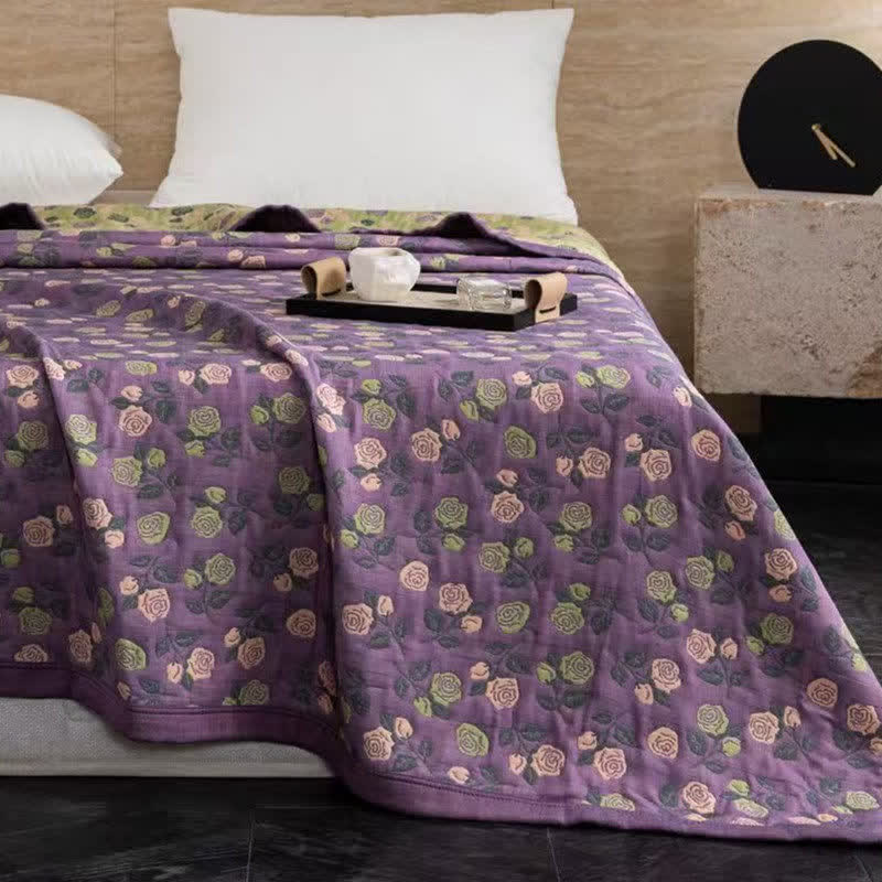 Ownkoti Elegant Rose Cotton Double Gauze Quilt - image 2
