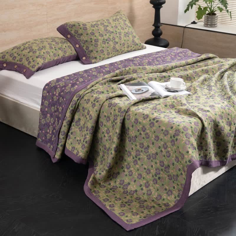 Ownkoti Country Floral Cotton Double Gauze Quilt - King - image 0