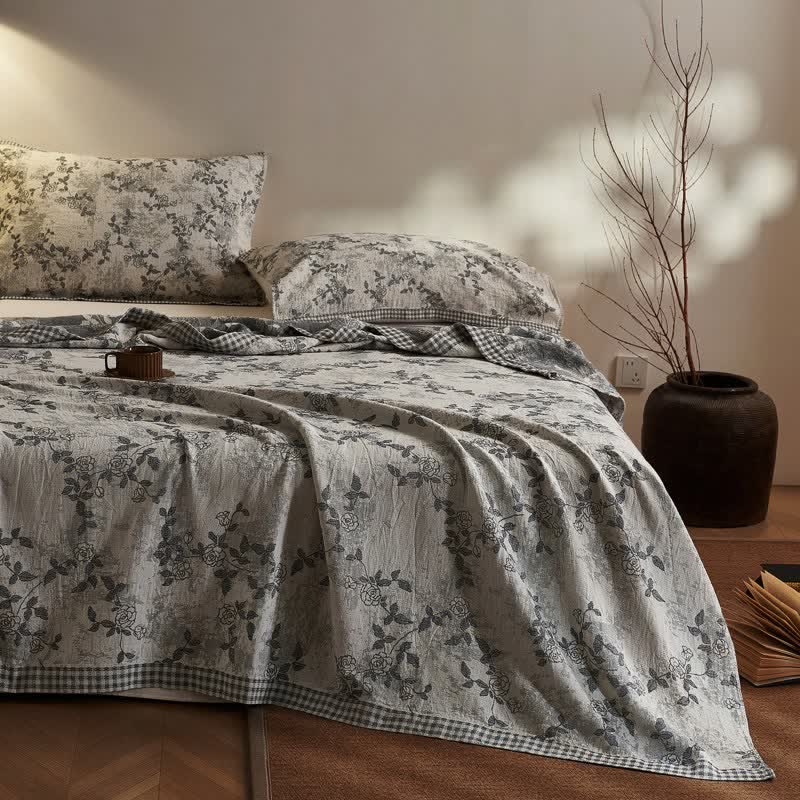 Ownkoti Artistic Vintage Floral Cotton Gauze Quilt - image 1