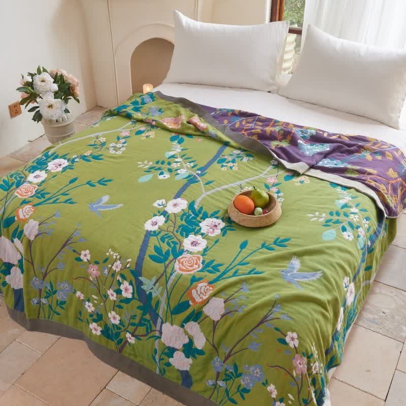 Ownkoti Garden Floral Cotton Gauze Quilt Blanket - image 5