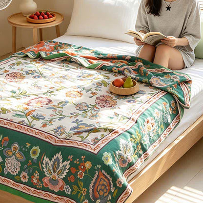 Ownkoti Bohemian Border Floral Cotton Quilt Blanket - image 5