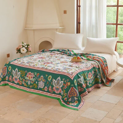 Ownkoti Bohemian Border Floral Cotton Quilt Blanket - image 4