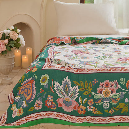 Ownkoti Bohemian Border Floral Cotton Quilt Blanket - image 6