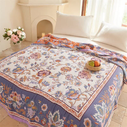 Ownkoti Bohemian Border Floral Cotton Quilt Blanket - image 2