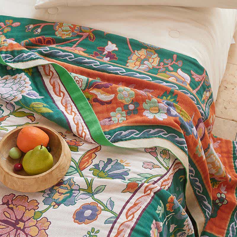 Ownkoti Bohemian Border Floral Cotton Quilt Blanket - image 7