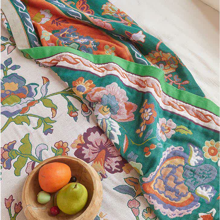 Ownkoti Bohemian Border Floral Cotton Quilt Blanket - image 8