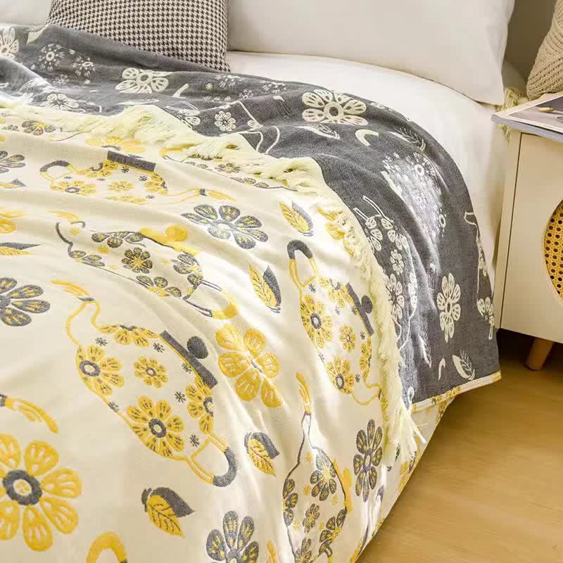 Ownkoti Teapot Floral Cotton Gauze Quilt Blanket - image 2