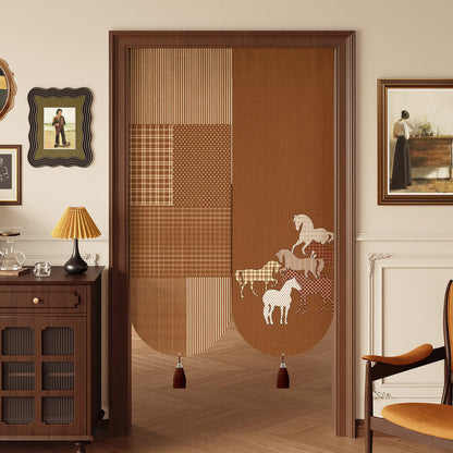 Ownkoti Vintage Equestrian Room Divider Door Curtain - 39"W x 55"L - image 0