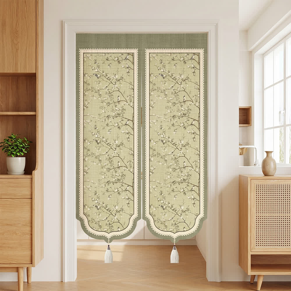 Ownkoti Oriental Floral Bird Doorway Curtain - image 1