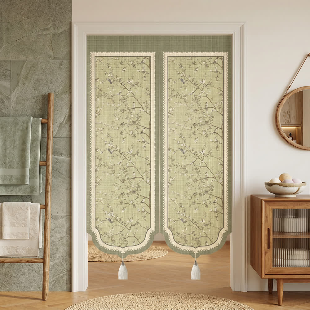 Ownkoti Oriental Floral Bird Doorway Curtain - image 2