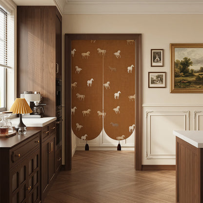 Ownkoti Brown Equestrian Room Divider Door Curtain - image 2