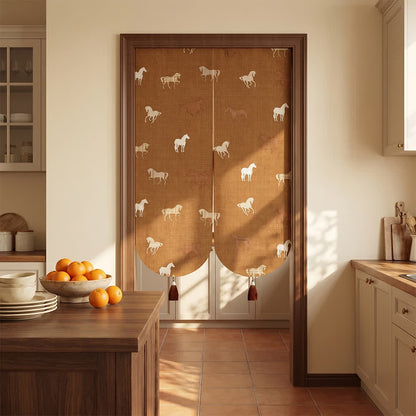 Ownkoti Brown Equestrian Room Divider Door Curtain - image 1