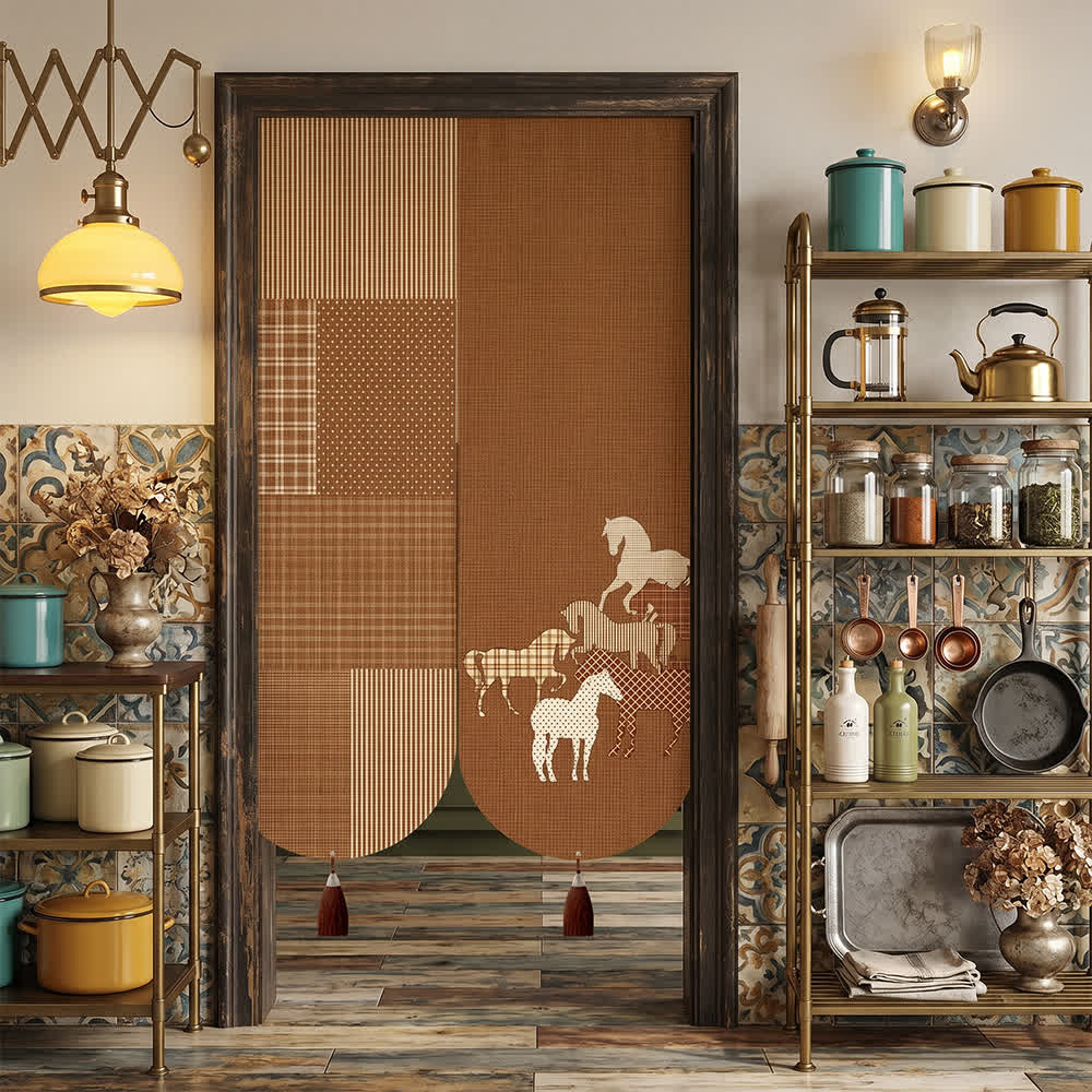 Ownkoti Vintage Equestrian Room Divider Door Curtain - image 2