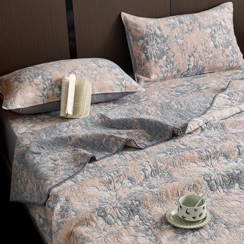 Ownkoti Vintage Floral Three-Layer Cotton Gauze Quilt - image 5