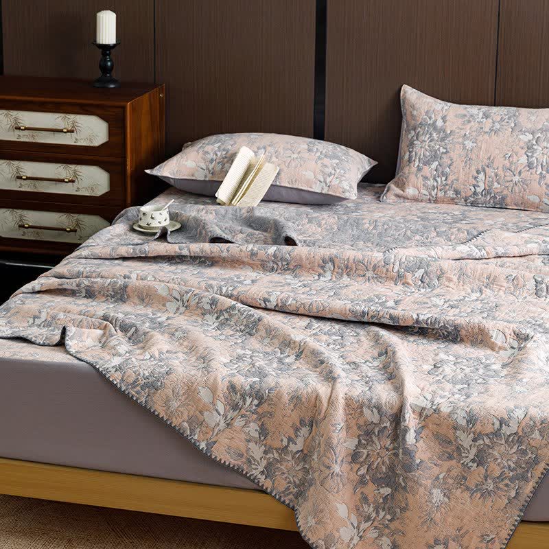Ownkoti Vintage Floral Three-Layer Cotton Gauze Quilt - image 3