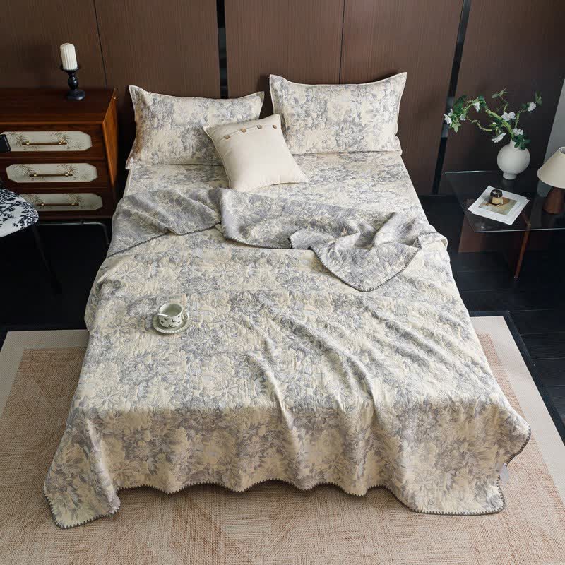 Ownkoti Vintage Floral Three-Layer Cotton Gauze Quilt - image 8