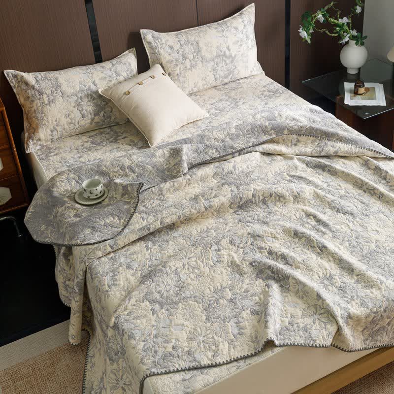 Ownkoti Vintage Floral Three-Layer Cotton Gauze Quilt - image 10