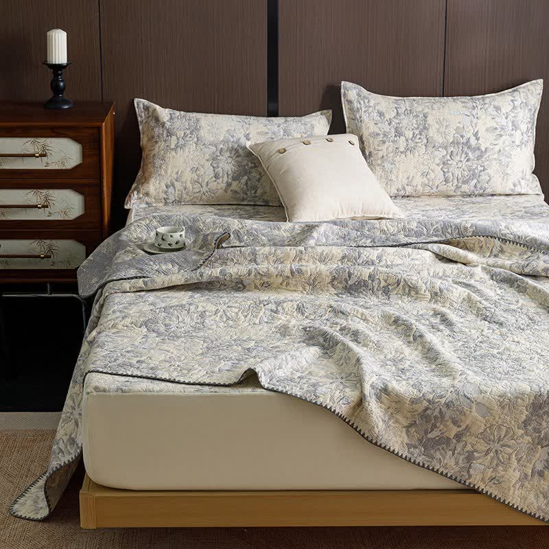 Ownkoti Vintage Floral Three-Layer Cotton Gauze Quilt - image 9