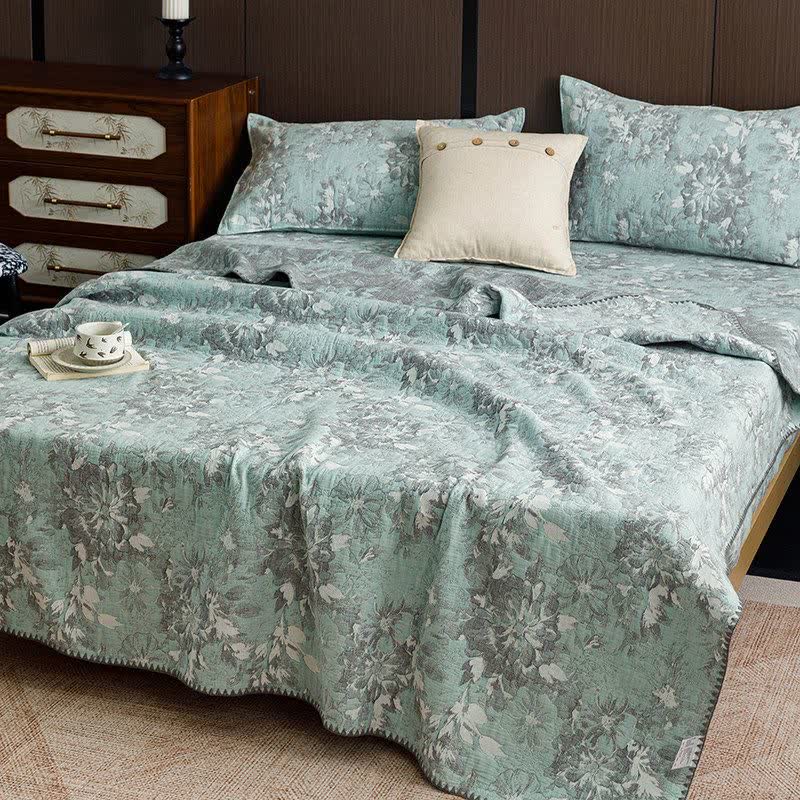Ownkoti Vintage Floral Three-Layer Cotton Gauze Quilt - image 14