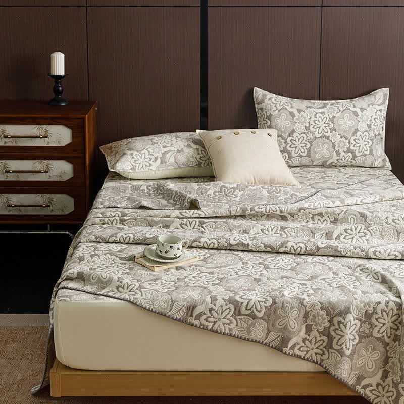 Ownkoti Farmhouse Floral Three-Layer Cotton Gauze Quilt - image 2
