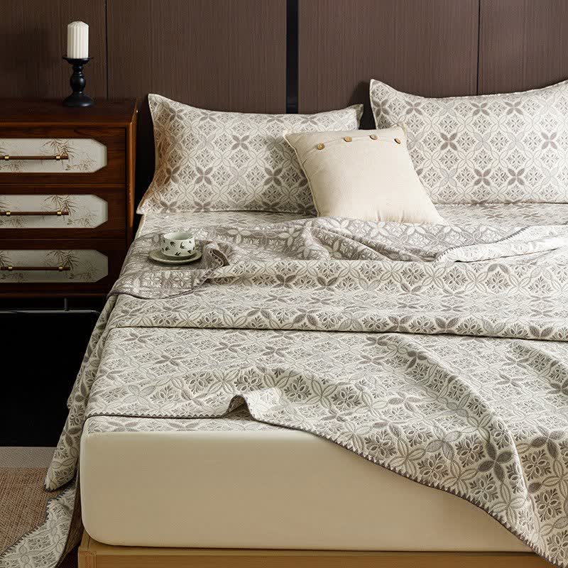 Ownkoti Geometric Floral 3-Layer Cotton Gauze Quilt - image 3