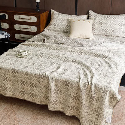 Ownkoti Geometric Floral 3-Layer Cotton Gauze Quilt - image 1