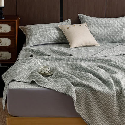 Ownkoti Neutral Geometric 3-Layer Cotton Gauze Quilt - image 3