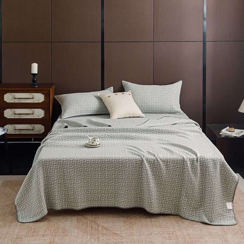 Ownkoti Neutral Geometric 3-Layer Cotton Gauze Quilt - image 1