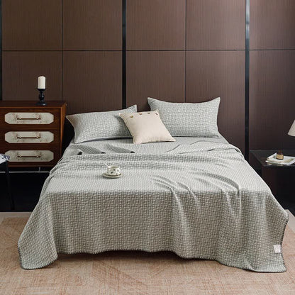 Ownkoti Neutral Geometric 3-Layer Cotton Gauze Quilt - image 1