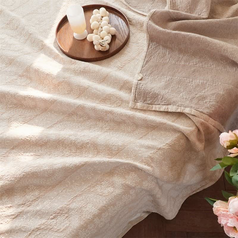 Ownkoti Subtle Textured Cotton Gauze Quilt Blanket - image 4