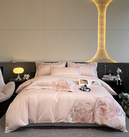 Ownkoti Luxury Peony Embroidered Cotton Bedding Set(4PCS) - image 12