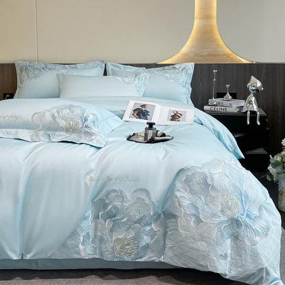 Ownkoti Luxury Peony Embroidered Cotton Bedding Set(4PCS) - image 2