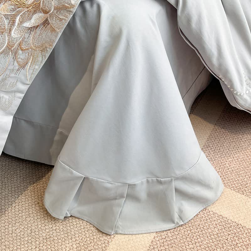 Ownkoti Luxury Peony Embroidered Cotton Bedding Set(4PCS) - image 7