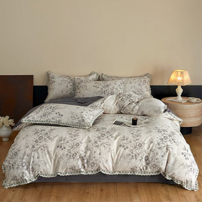 Ownkoti Botanical Bedding With Scalloped Lace Edging - image 1