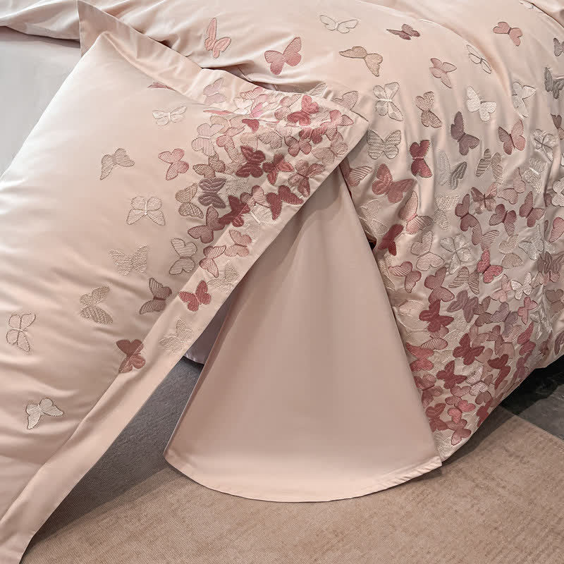 Ownkoti Butterfly Embroidered Pure Cotton Bedding Set(4PCS) - image 16