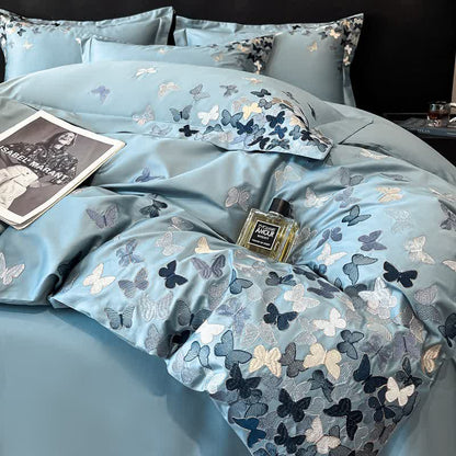 Ownkoti Butterfly Embroidered Pure Cotton Bedding Set(4PCS) - image 2