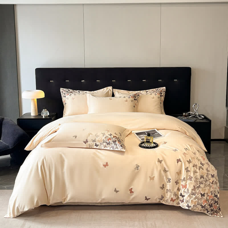 Ownkoti Butterfly Embroidered Pure Cotton Bedding Set(4PCS) - image 9