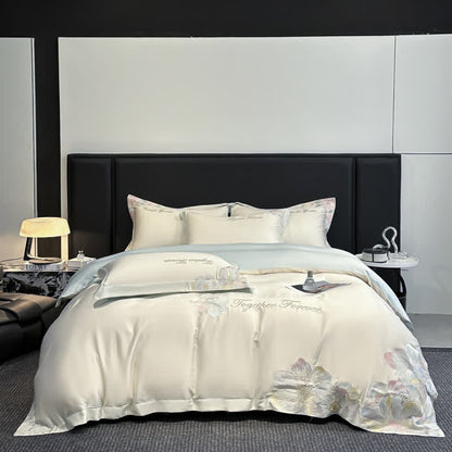 Ownkoti Luxury Floral Embroidered Cotton Bedding Set(4PCS) - image 3