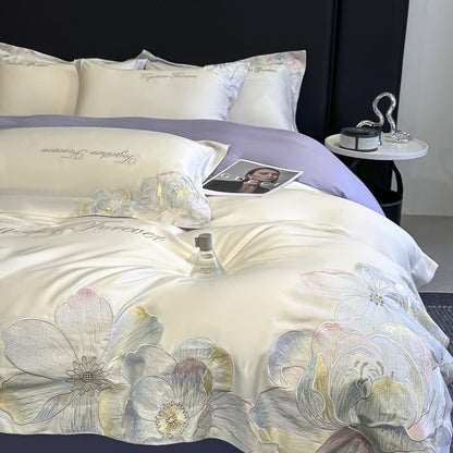 Ownkoti Luxury Floral Embroidered Cotton Bedding Set(4PCS) - image 8