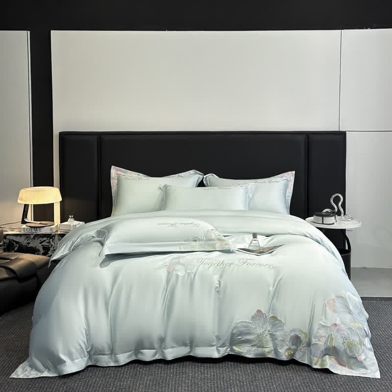 Ownkoti Luxury Floral Embroidered Cotton Bedding Set(4PCS) - image 11
