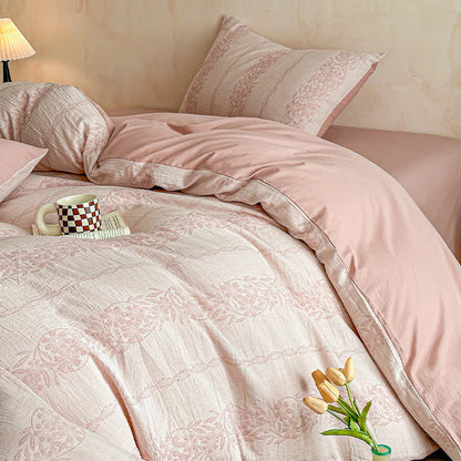 Ownkoti Yarn-Dyed Jacquard Cotton Gauze Bedding Set(4PCS) - image 4