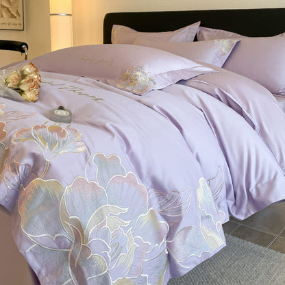 Ownkoti Gradient Floral Embroidered Cotton Bedding Set(4PCS) - image 7