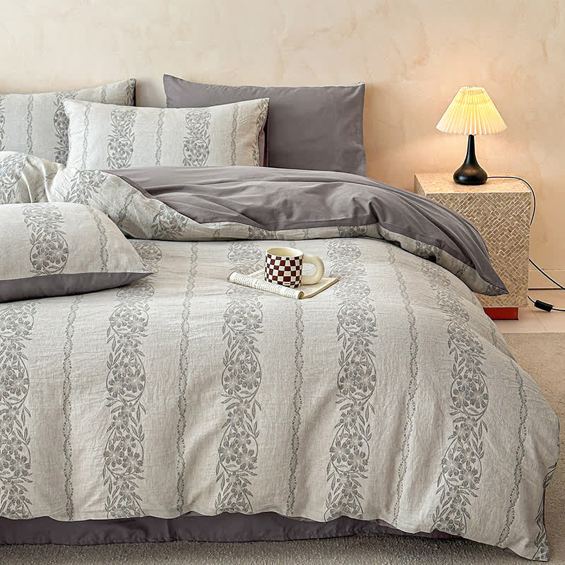 Ownkoti Yarn-Dyed Jacquard Cotton Gauze Bedding Set(4PCS) - image 11