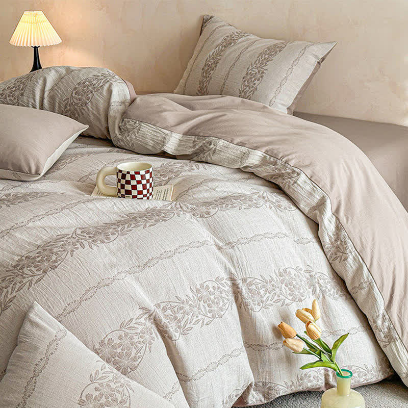 Ownkoti Yarn-Dyed Jacquard Cotton Gauze Bedding Set(4PCS) - image 17
