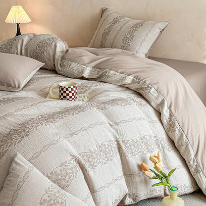 Ownkoti Yarn-Dyed Jacquard Cotton Gauze Bedding Set(4PCS) - image 17