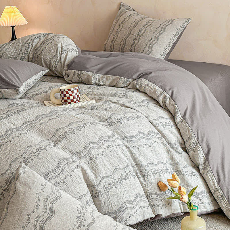 Ownkoti Shabby Chic Cotton Gauze Bedding Set(4PCS) - image 3